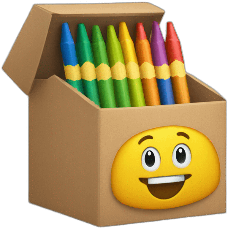 Crayons in a box  emoji