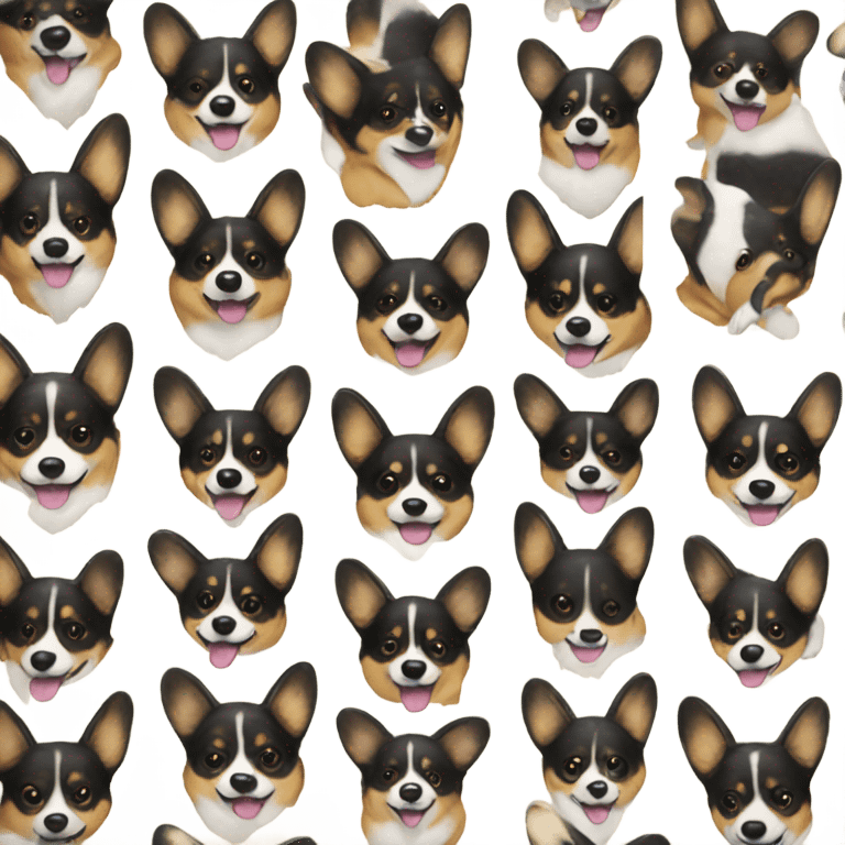 Black and gold corgi  emoji