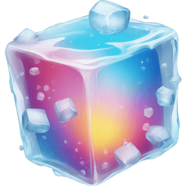 ice cubes colorful emoji