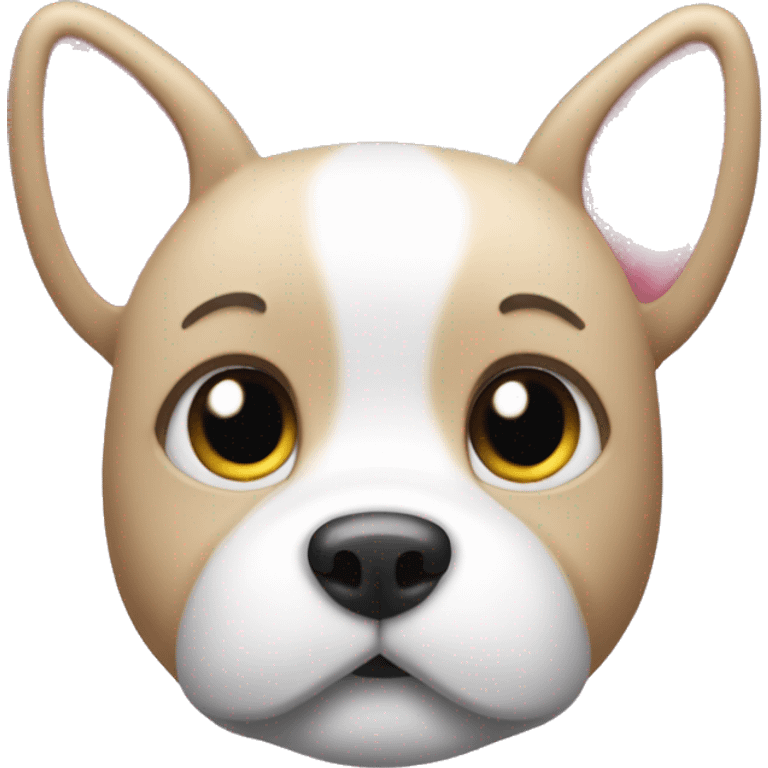 Sparkling dog with hello kitty whiskers emoji