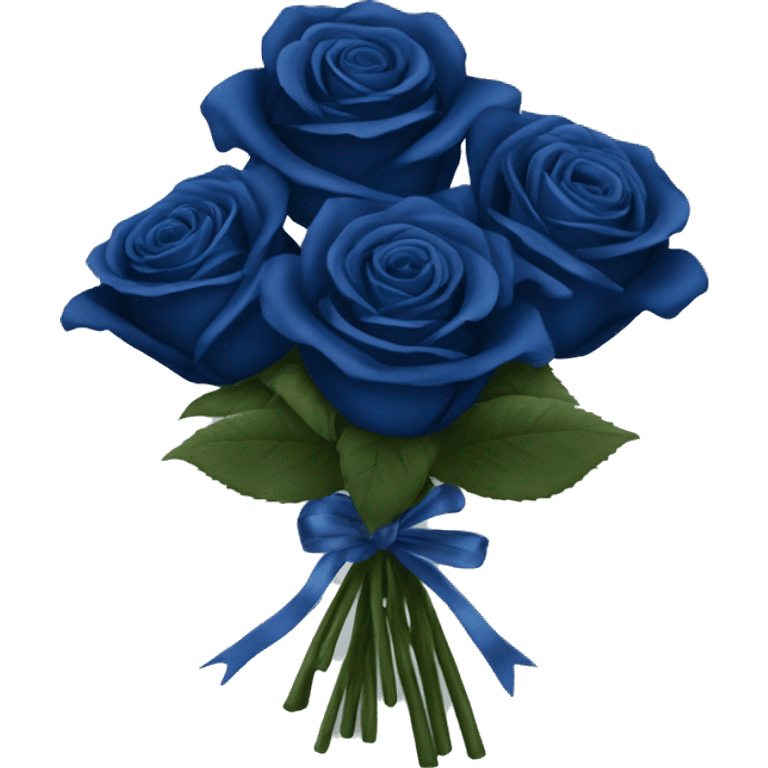 Dark Blue roses bouquet full emoji