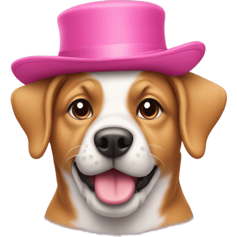 a dog with a pink hat emoji