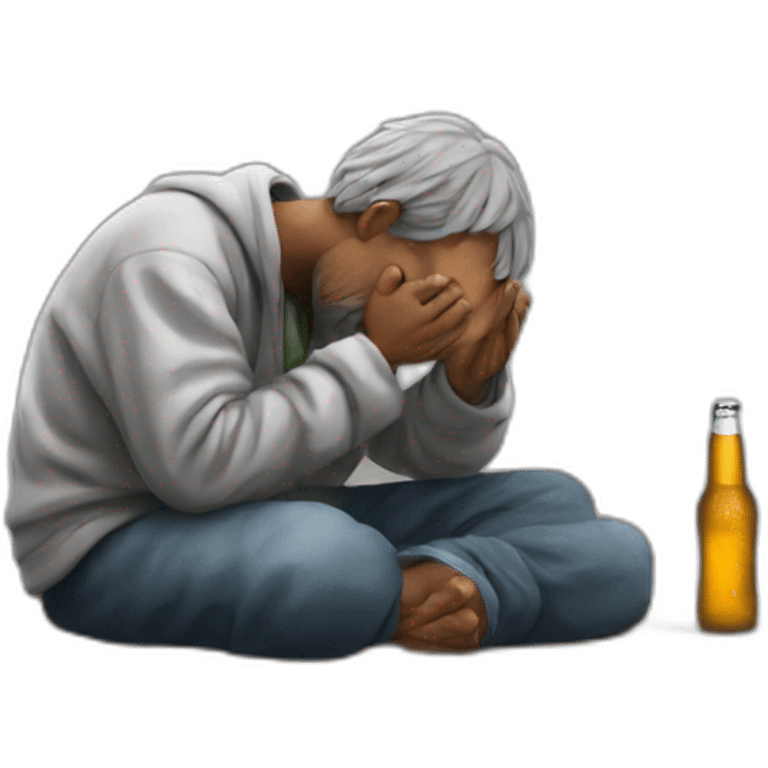 homeless praying for beer emoji