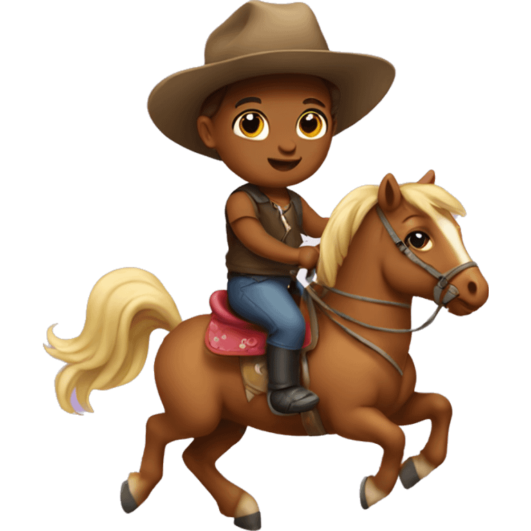 Baby riding a pony emoji