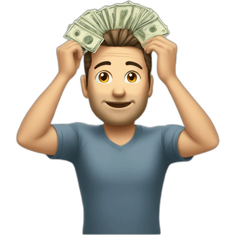 a man with some cash on head emoji