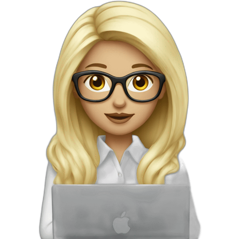 platinum-blonde-girl-in-glasses-using-macbook emoji