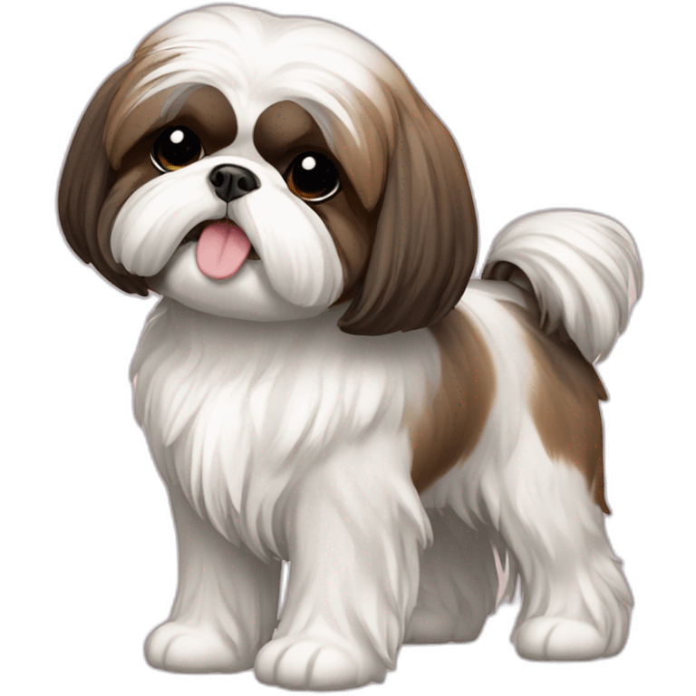 Dog Shih Tzu with drop coat full-height  emoji