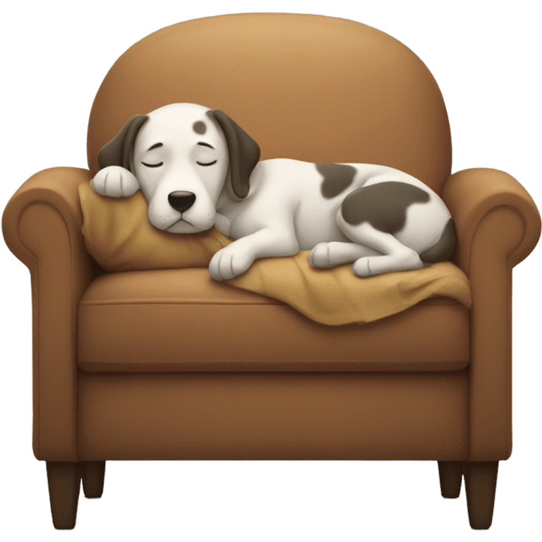 sleeping boy with dog couch emoji