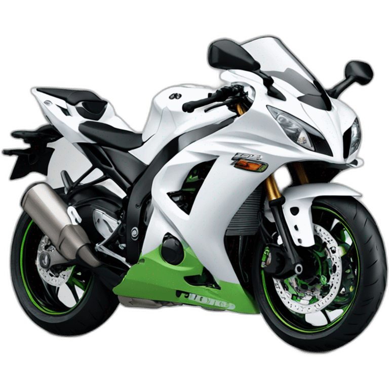 wHITE KAWASAKI ZX 10 R emoji