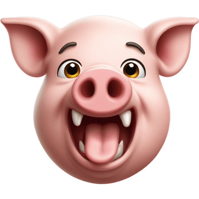 pig head laughing profile emoji