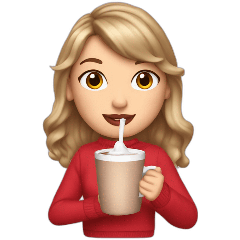 Taylor Swift drinking hot chocolate emoji