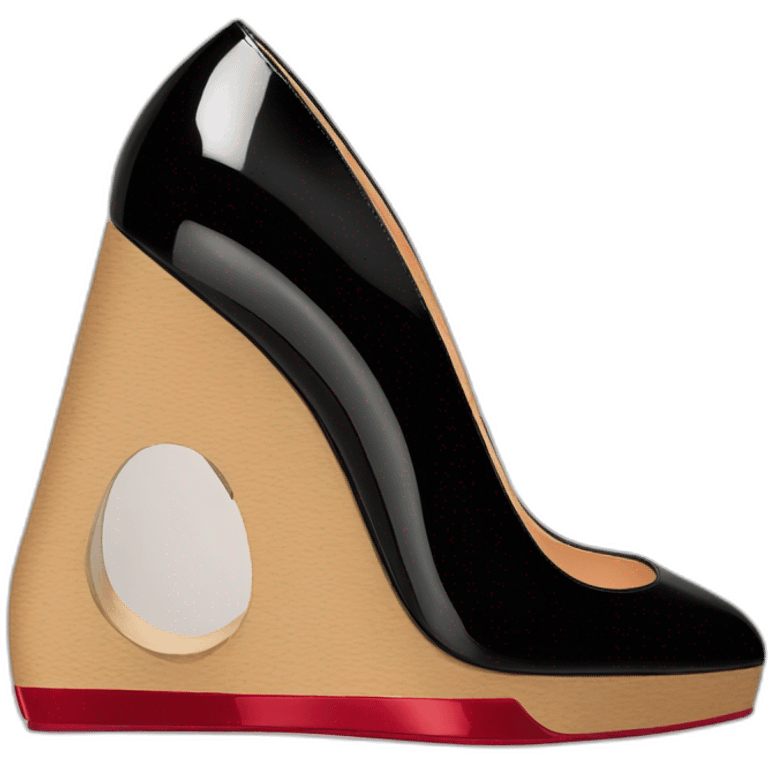 WEDGE LOUBOUTIN black PATENT emoji