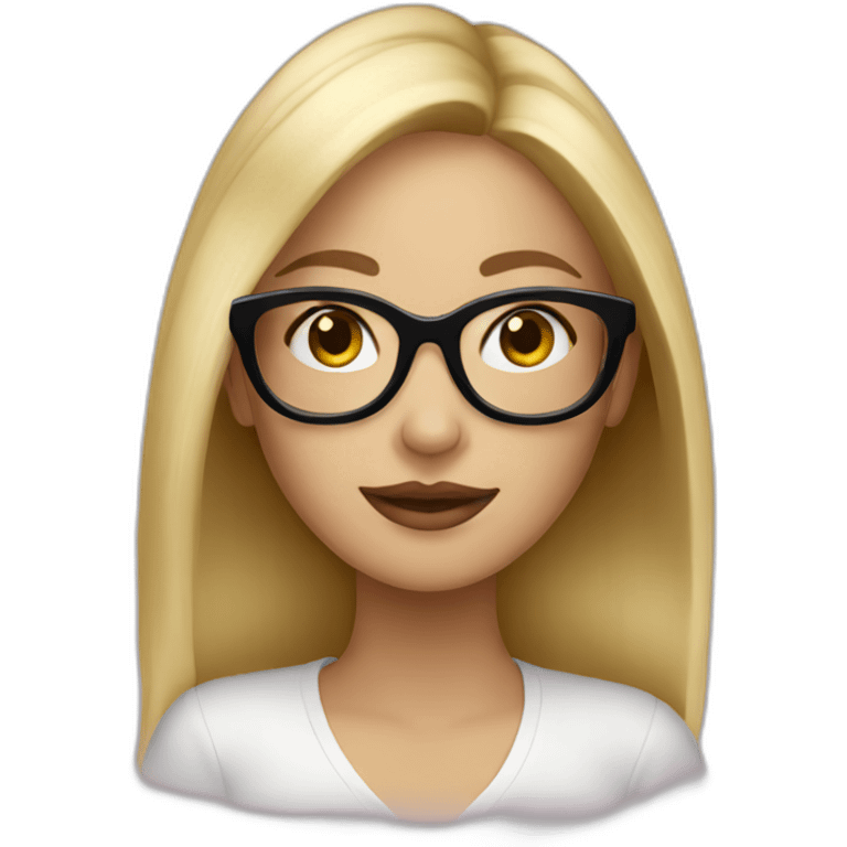 Designer blonde girl with black glasses emoji