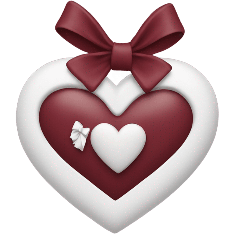 Burgundy heart with white bow emoji