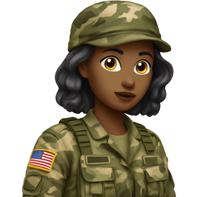 military girl in camouflage emoji