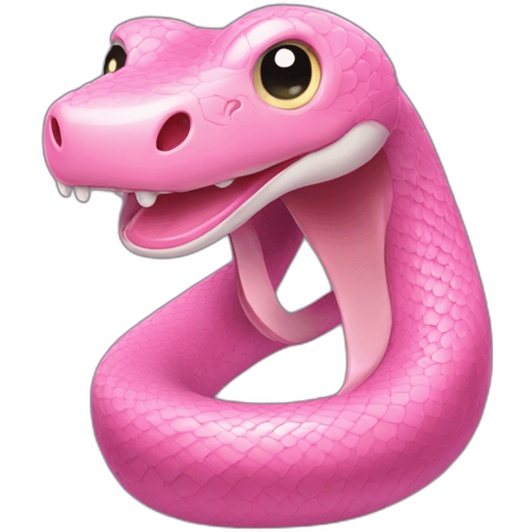 Sweety Pink snake pull out tongue emoji