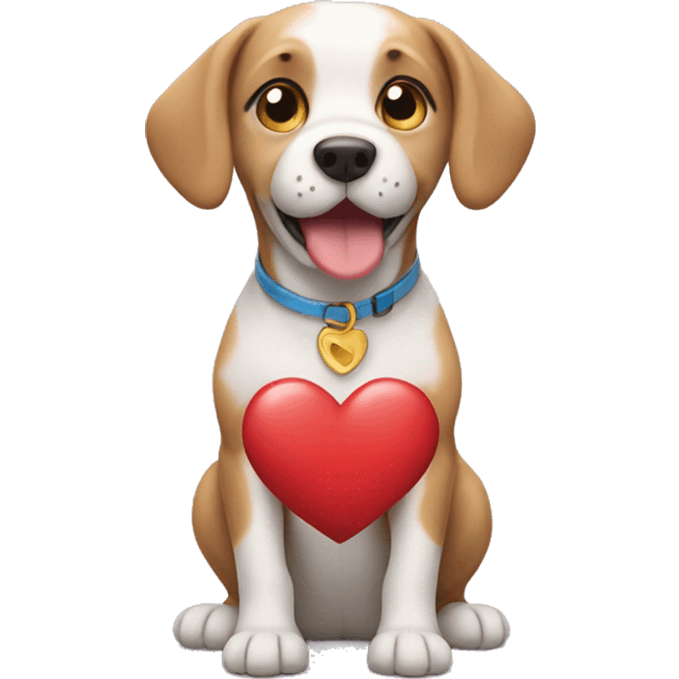 Dog with heart  emoji