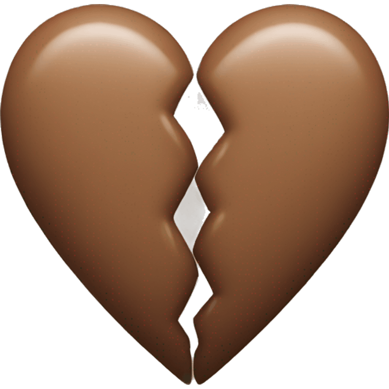 brown pastel heart two halves emoji