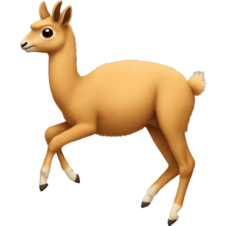 a jumping vicuna, no tail emoji