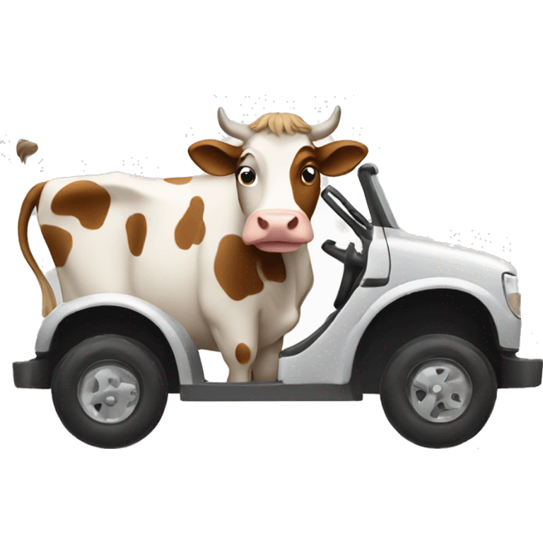 Cow driving emoji