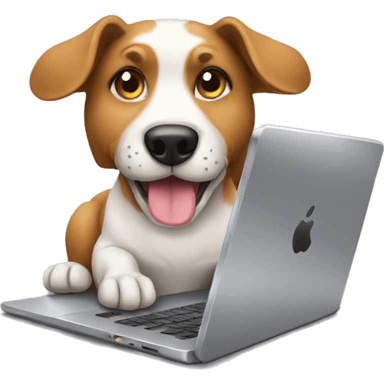 Dog using laptop emoji