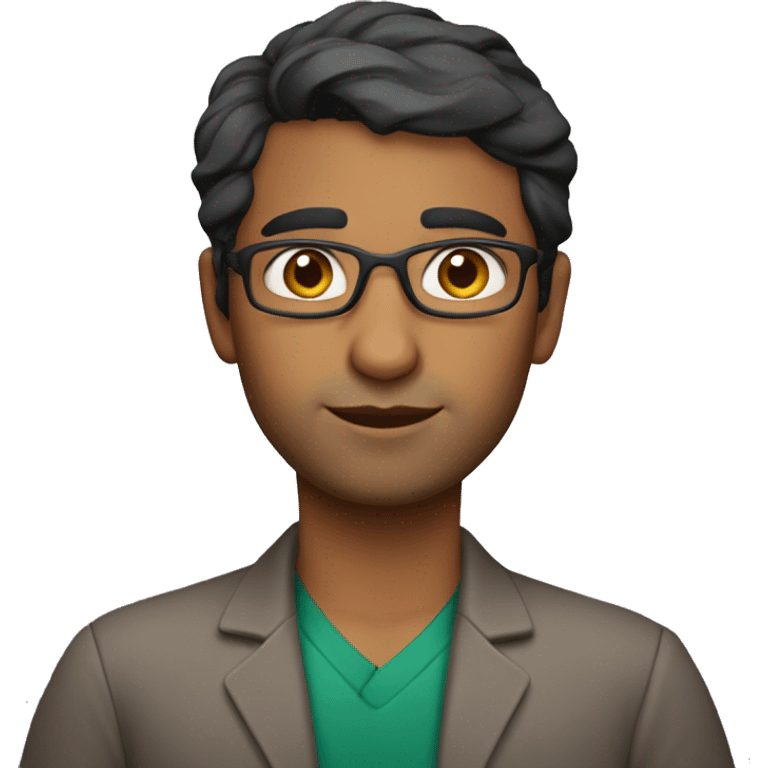 a brown indian science teacher 32 years old with real short hair and thick eyebrows emoji