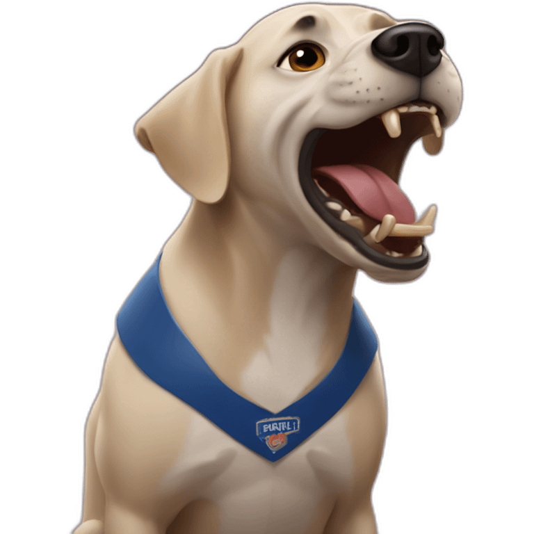 dog growling at football fan emoji