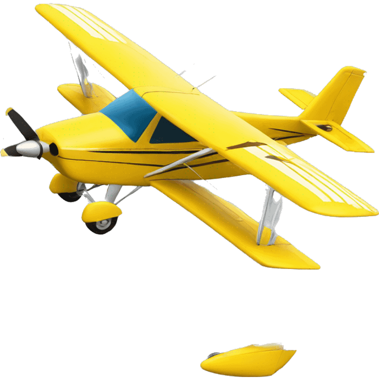 Real airplane cessna modelo 182 yellow emoji