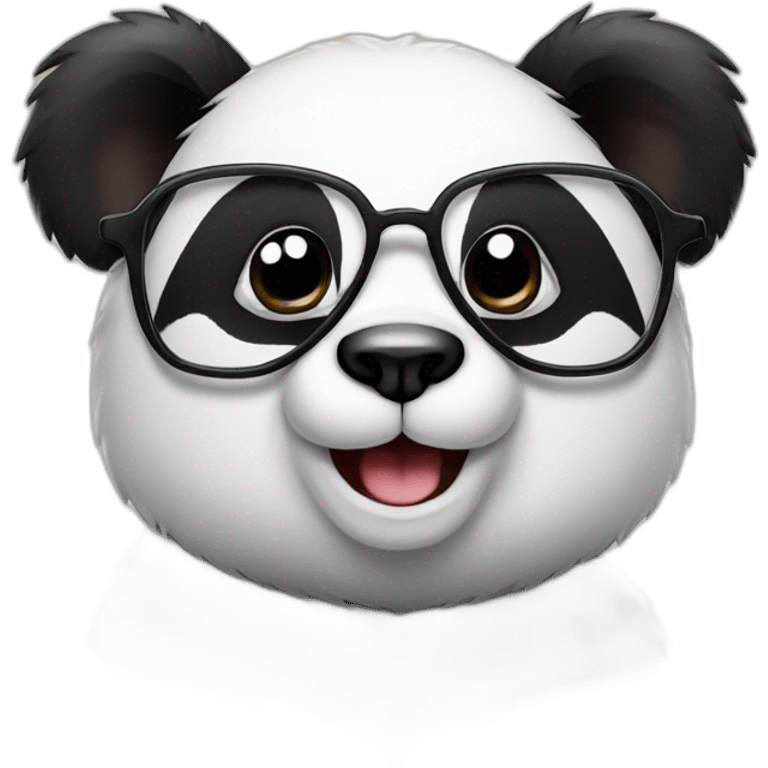 a panda bear with glasses in love emoji