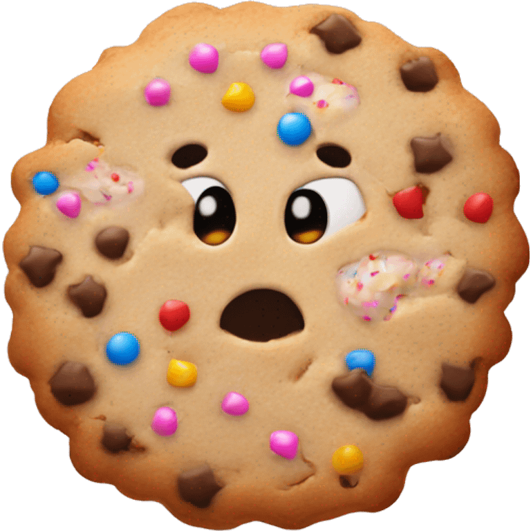 cookie with sprinkles and a bite taken emoji