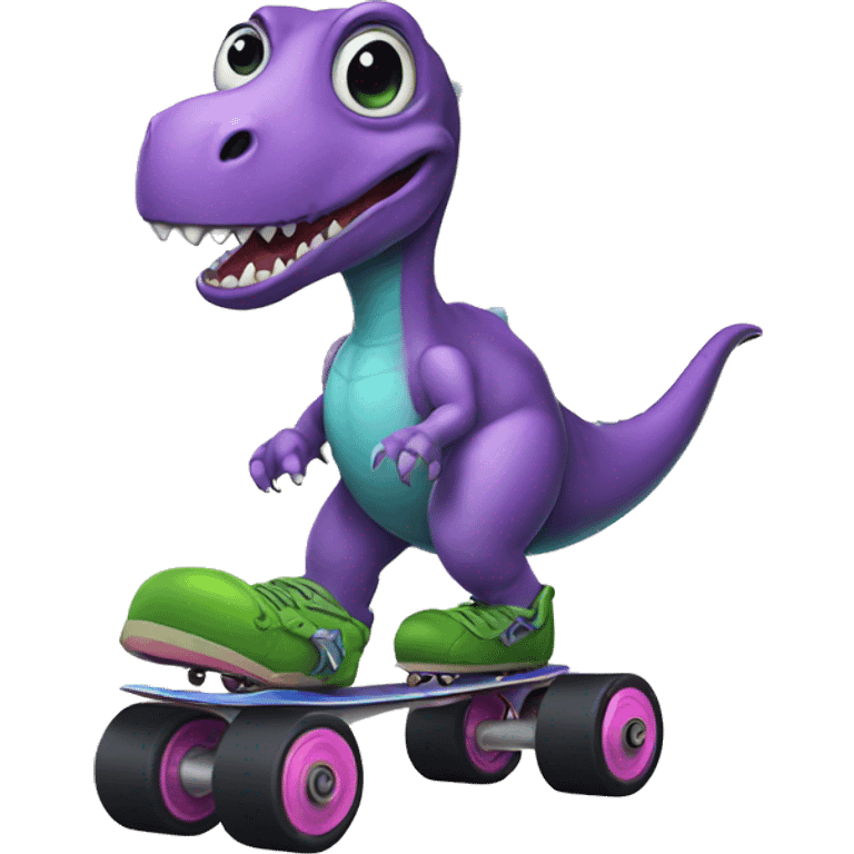 Dinosaur with roller skates  emoji