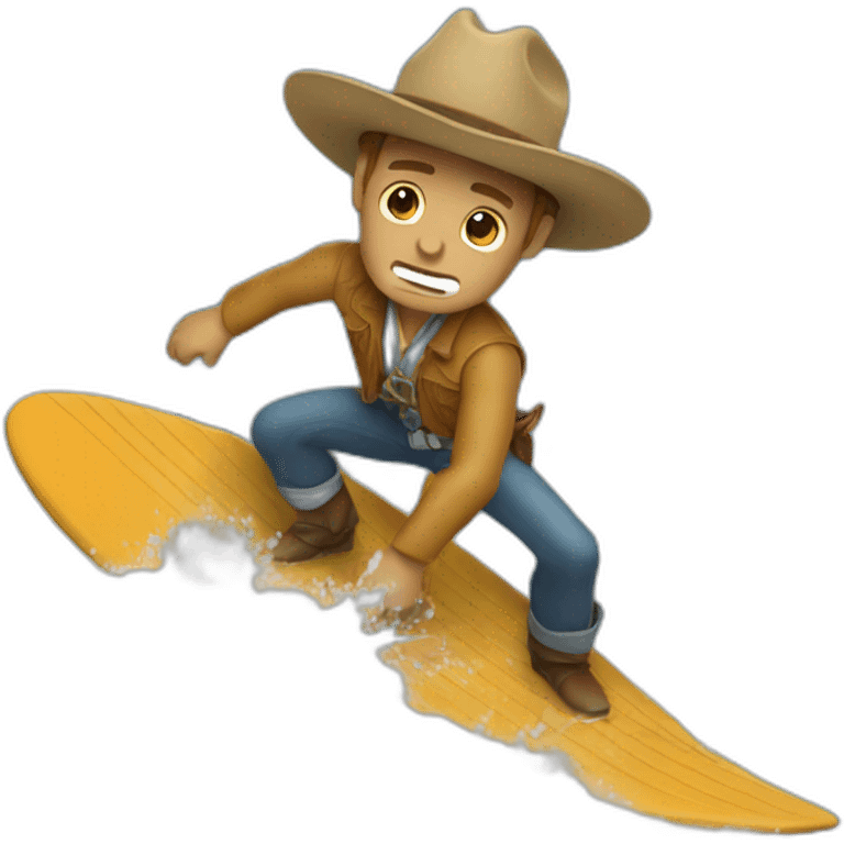 crying cowboy surfing a wave emoji