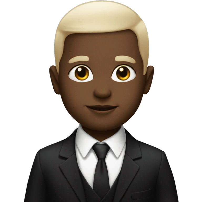 white baby in black suit without hair emoji