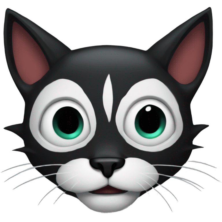 scared black medieval cat, gothic style emoji