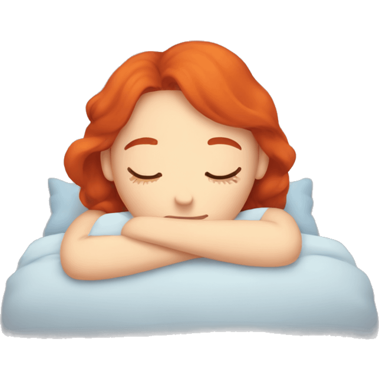 red hair girl sleep emoji