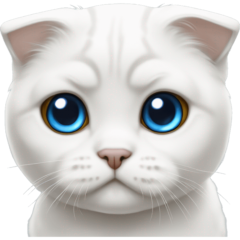 White Scottish fold with blue eyes emoji