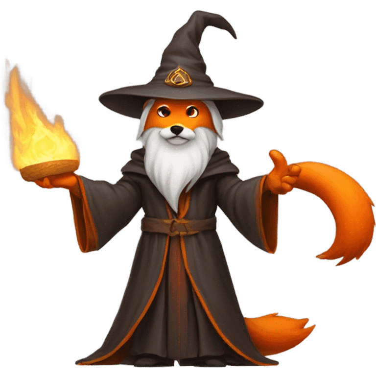 (wizard) holding  (fire fox) emoji