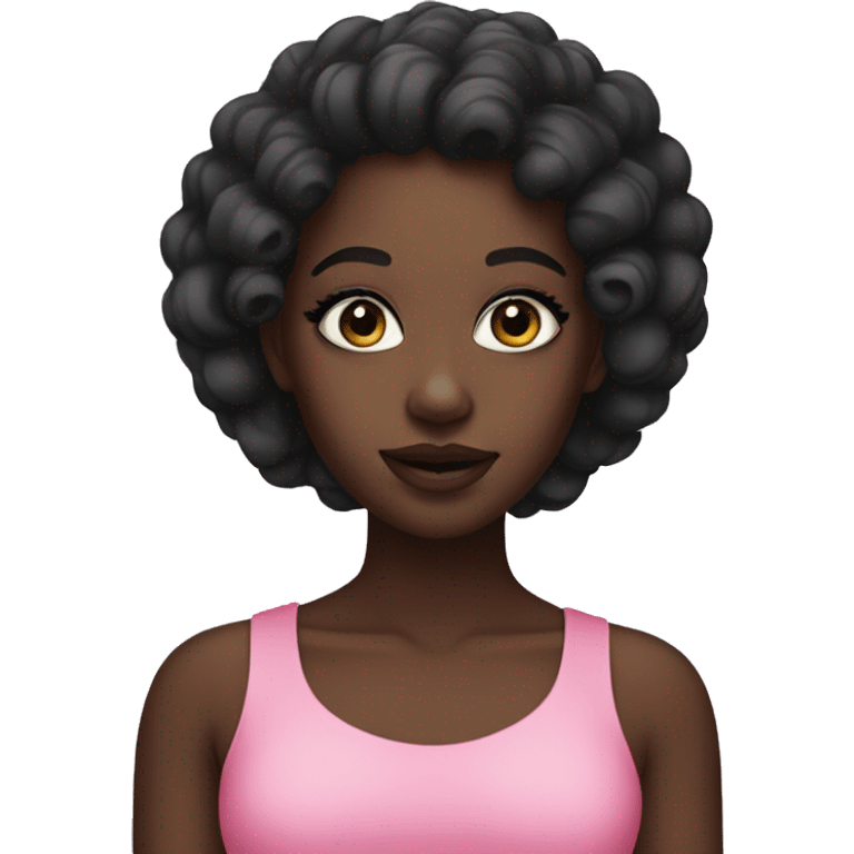 A black girl with pink makeup  emoji