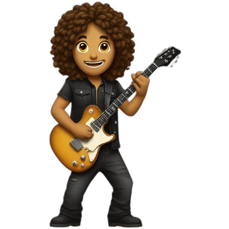 Guitariste brun emoji