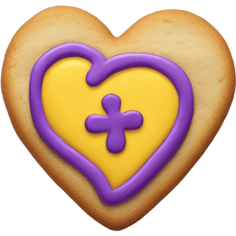 Suicide awareness ribbon on heart cookie emoji