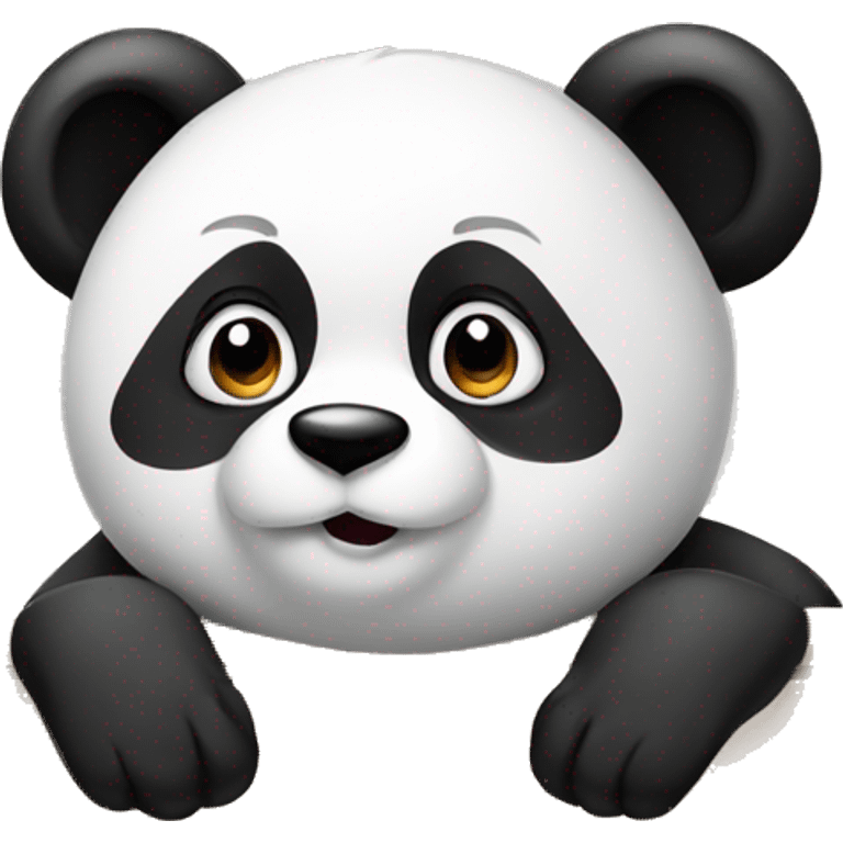 Panda avec un panneau stop emoji