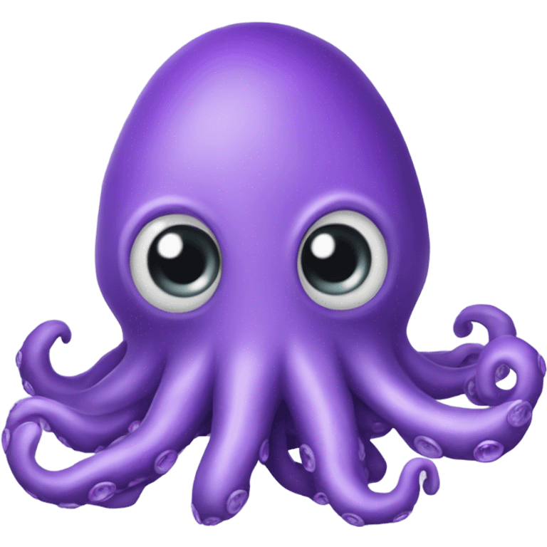 Purple squid plushie with button eyes emoji