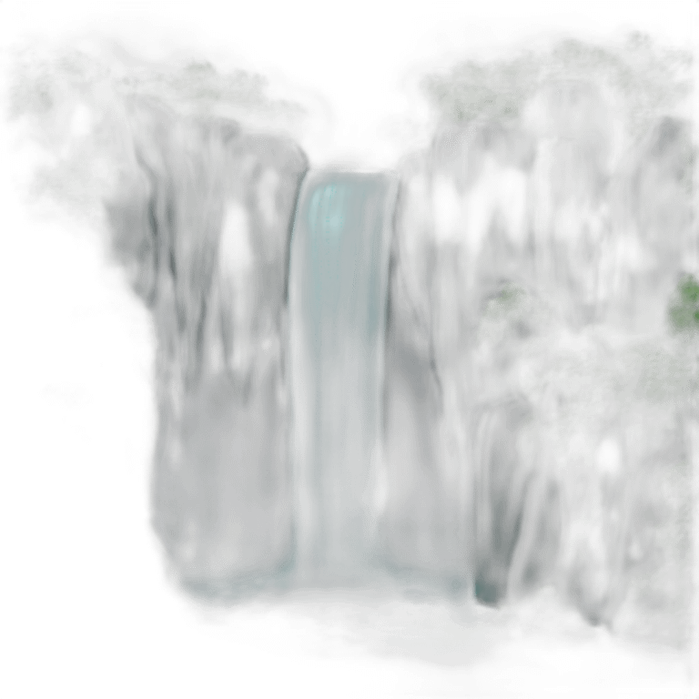 Waterfall with white heart emoji