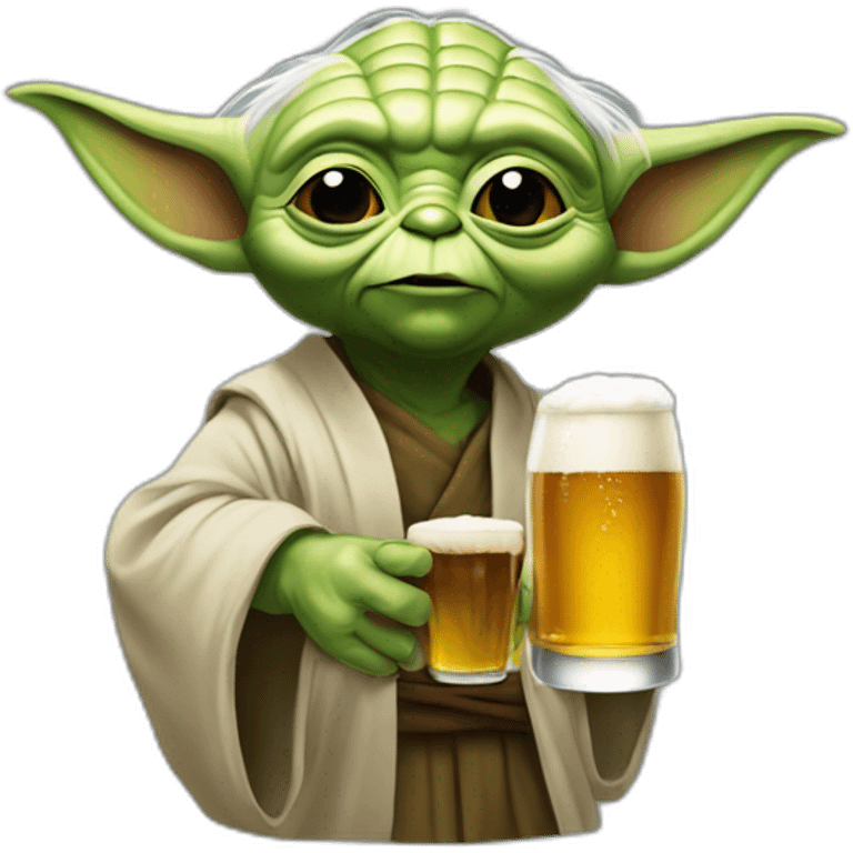 yoda qui boit de la bière emoji