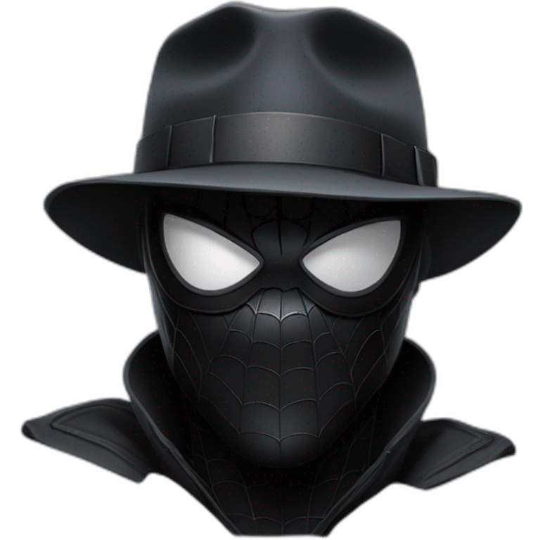 Spider man noir face with mask emoji