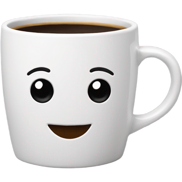 Coffee mug with the coffee smiling emoji