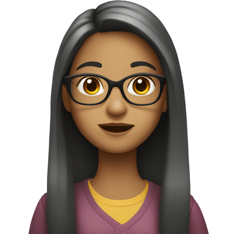 Girl with long hair and glasses emoji