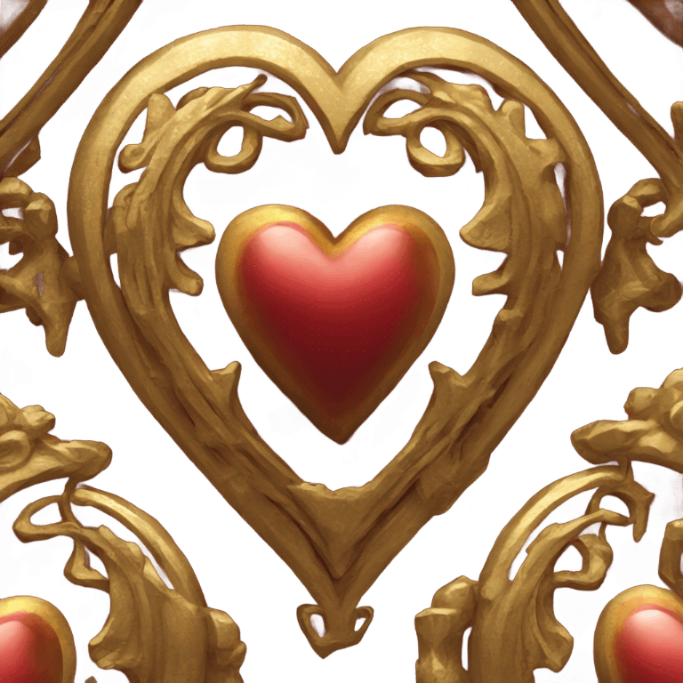 red gold gothic heart emoji