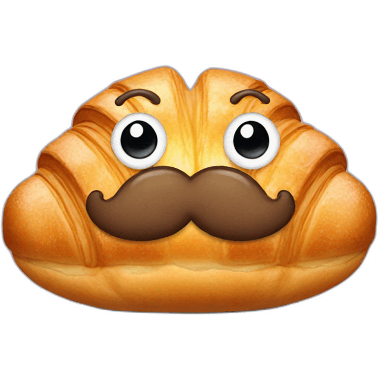 croissant with moustache emoji