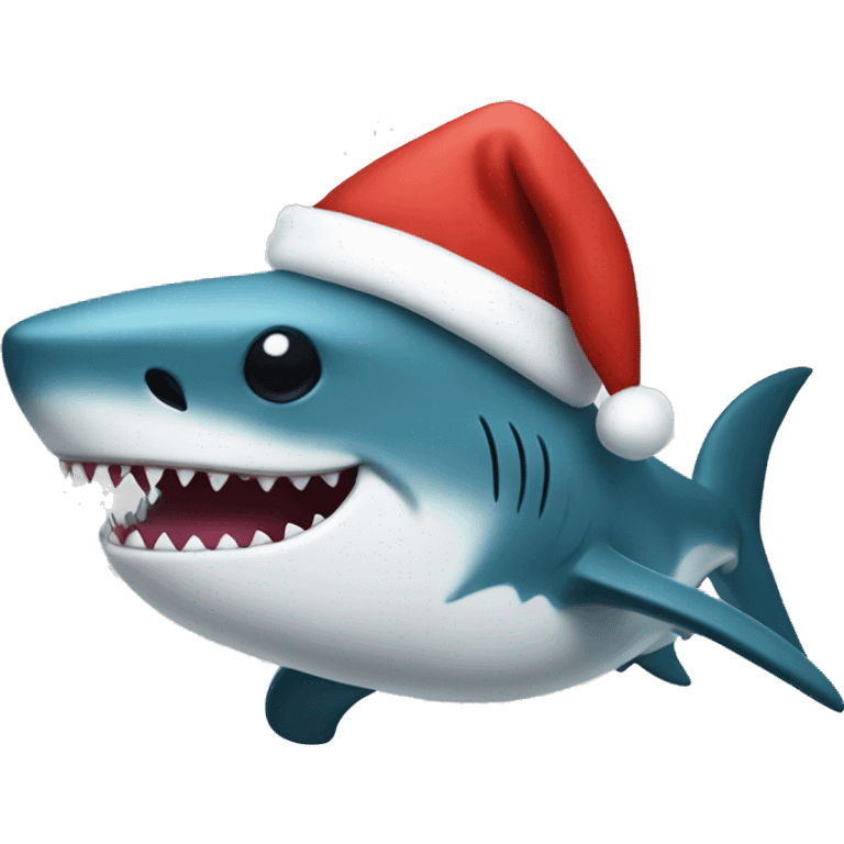 Santa shark emoji